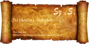 Szikszai Sándor névjegykártya